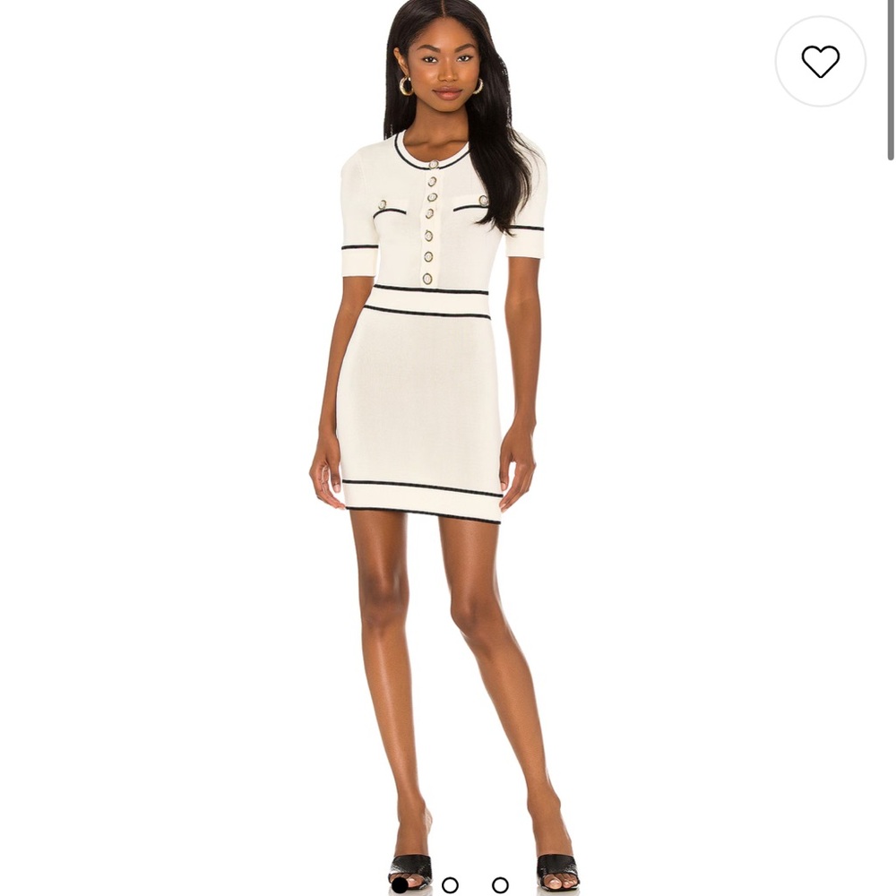Lovers and Friends Pearl Mini Dress in Ivory & Black